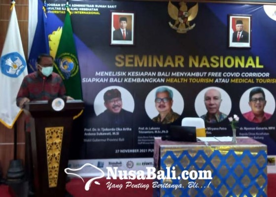 Nusabali.com - universitas-bali-internasional-gelar-seminar-kesiapan-bali-menyambut-free-covid-corridor