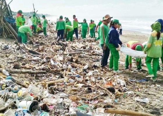 Nusabali.com - sampah-kiriman-di-pantai-berawa-diperkirakan-capai-400-ton