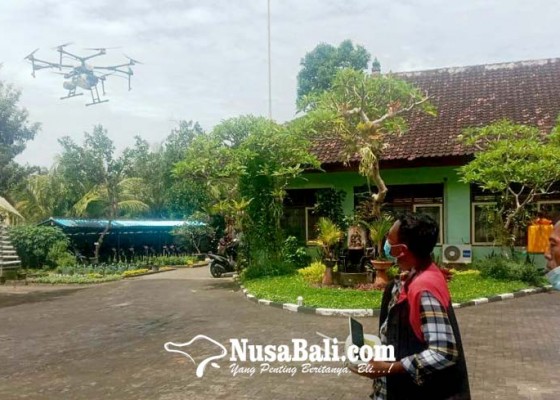 Nusabali.com - basmi-hama-petani-di-badung-pakai-drone