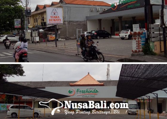 Nusabali.com - lokasi-baru-tiara-dewata-tempati-outlet-freshindo-plang-sudah-dipasang