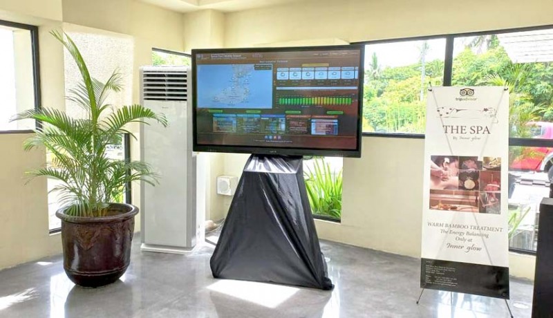 www.nusabali.com-venue-ktt-g20-dipasangi-layar-monitor-informasi-cuaca