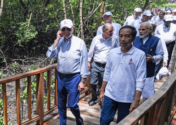 Nusabali.com - presiden-jokowi-ajak-pemimpin-negara-g20-tanam-mangrove-di-tahura-ngurah-rai
