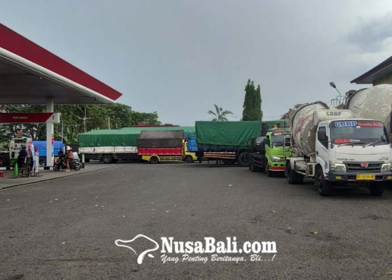 Nusabali.com - solar-langka-truk-kembali-padati-spbu-di-jembrana