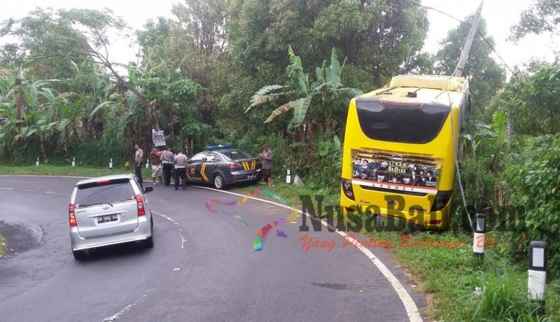 www.nusabali.com-busnya-tabrak-tiang-listrik-5-penumpang-terluka