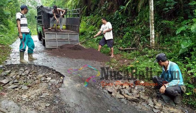 www.nusabali.com-warga-secara-swadaya-perbaiki-jalan-rusak