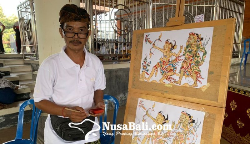 www.nusabali.com-sumantra-bagikan-ilmu-melukis-wayang-kamasan-secara-gratis