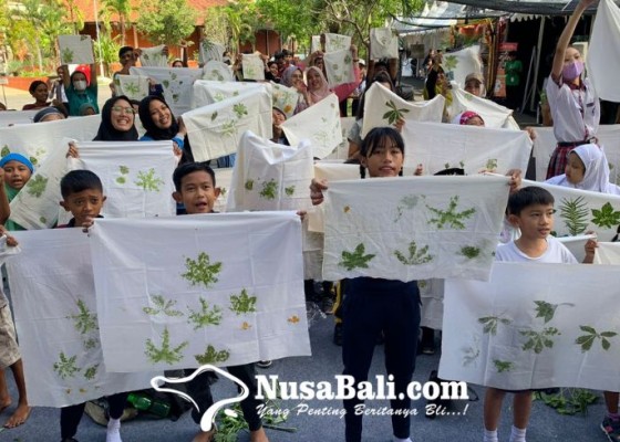 Nusabali.com - puluhan-anak-diajari-cara-ecoprint-menggunakan-pewarna-alami