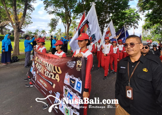 Nusabali.com - badung-terima-kirab-pemilu-2024-dari-denpasar