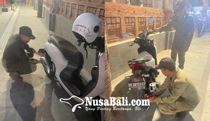 www.nusabali.com-parkir-sembarangan-petugas-gembosi-tiga-sepeda-motor