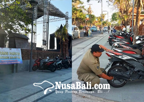Nusabali.com - parkir-di-trotoar-belasan-motor-digembosi