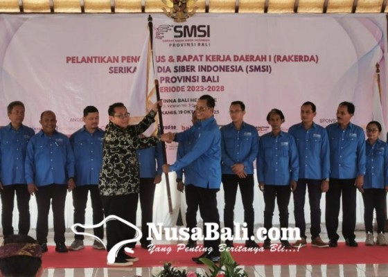 Nusabali.com - kepengurusan-smsi-bali-2023-2028-dilantik-siap-sukseskan-pemilu-2024