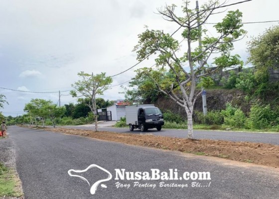 Nusabali.com - taman-median-jalan-alas-arum-mulai-ditata