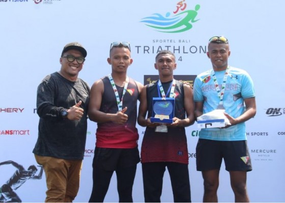 Nusabali.com - prajurit-kodam-ix-udayana-kuasai-podium-sportel-bali-triathlon-2024