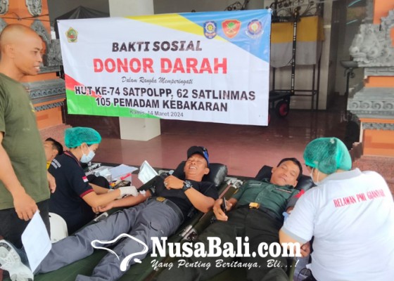 Nusabali.com - satpol-pp-dan-damkar-gianyar-gelar-donor-darah