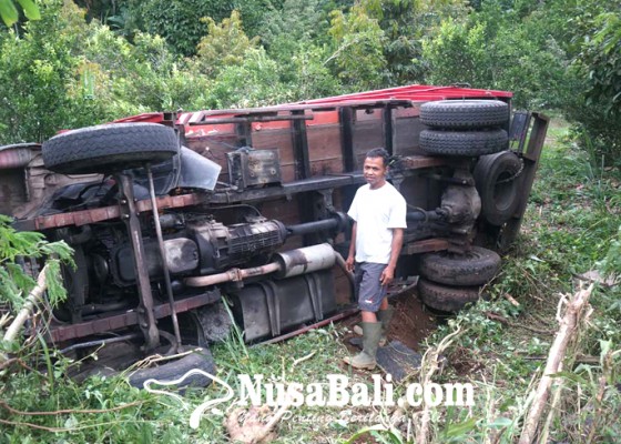 Nusabali.com - truk-muat-batako-tabrak-kendaraan-pamedek