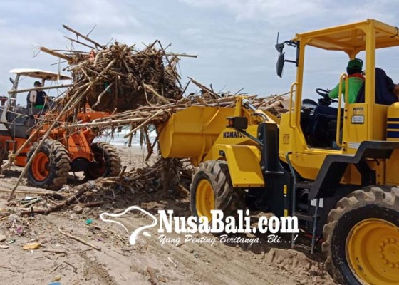Nusabali.com - 75-ton-sampah-kayu-kotori-pantai-tiap-hari