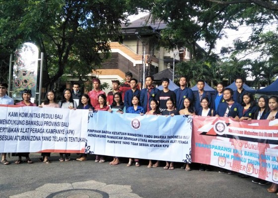 Nusabali.com - aksi-mahasiswa-bali-dukung-dan-deklarasikan-pemilu-damai