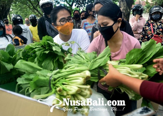 Nusabali.com - protes-pkm-daridesaku-bagikan-sayur-gratis