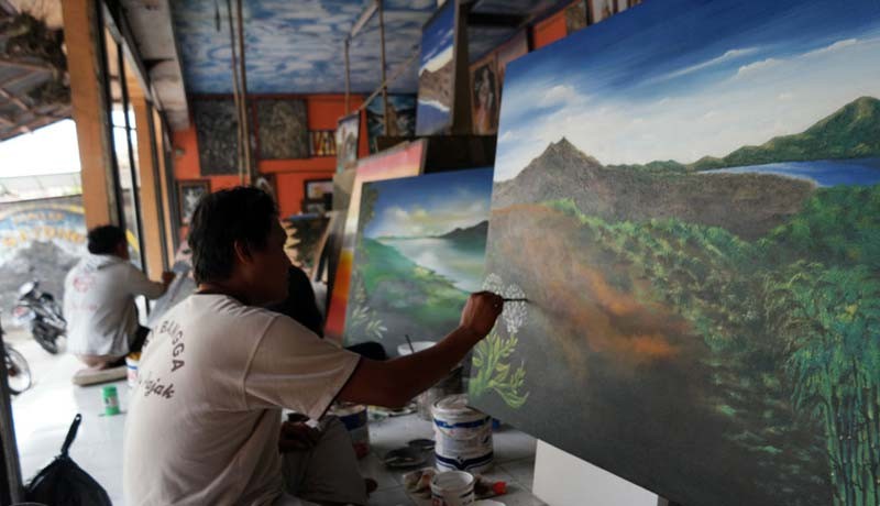 www.nusabali.com-lukisan-geopark-gunung-batur-diburu-wisatawan