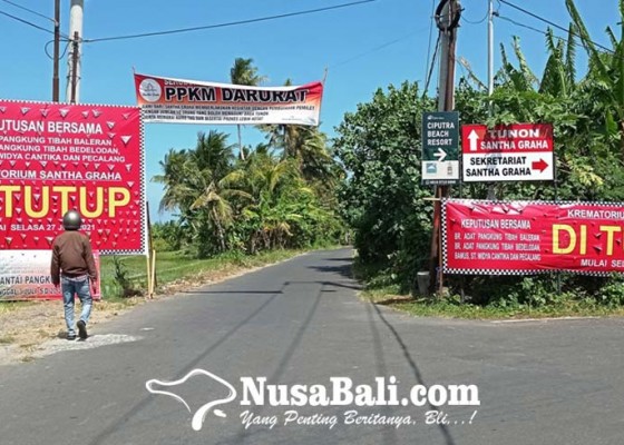 Nusabali.com - konflik-pah-pahan-krematorium-desa-adat-bedha-dipasang-spanduk-tutup