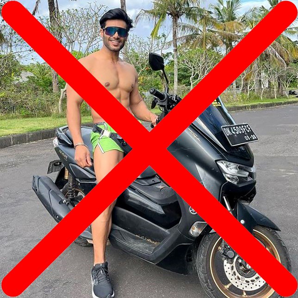 How not to ride a scooter in Bali