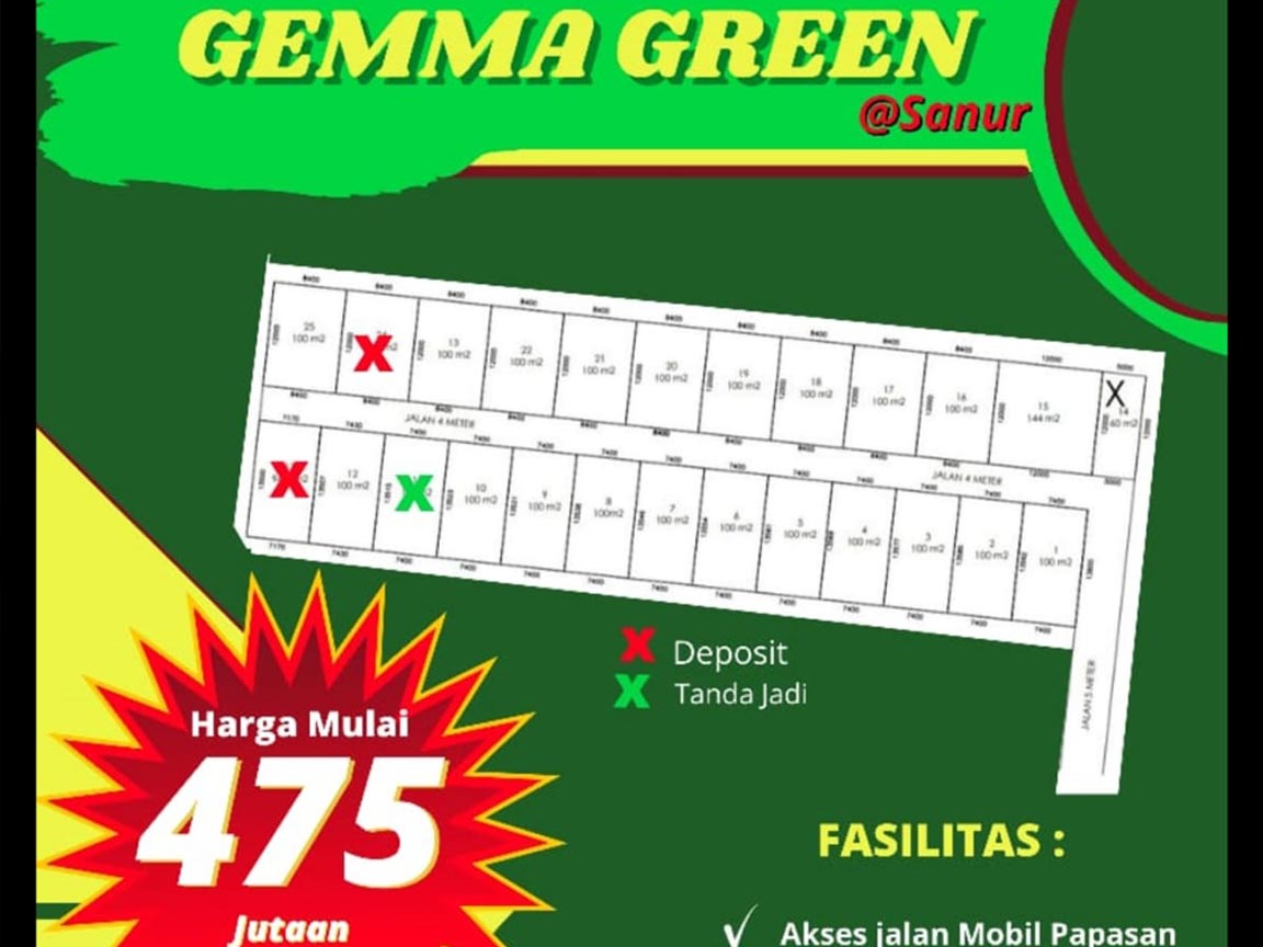 Dijual Kavlingan Tanah Murah Sanur - Gemma Green Sanur - Senggol Bali