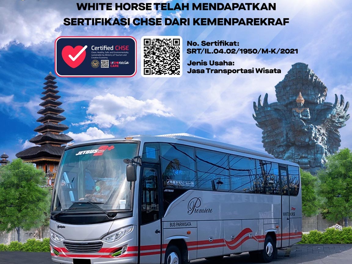 Sewa Bus Murah Pariwisata White Horse di Bali - Senggol Bali